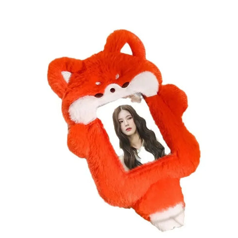 Cute Plush Photocard Case Cartoon Bag Keychain Star Shape Photo Card Holder Idol Photos Protective Cover Student Card Holder